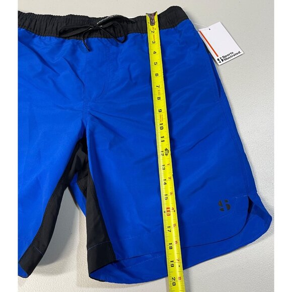 Sports Illustrated Size M Mens 9" Volley Swim Trunk Blue & Black Elastic Waist - Picture 5 of 10